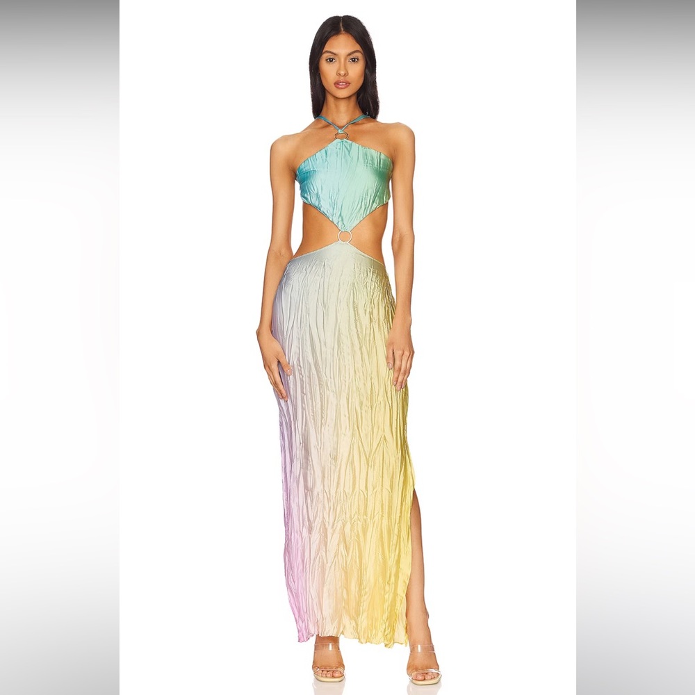 Baobab Kira High Neck Maxi Dress in Halo
